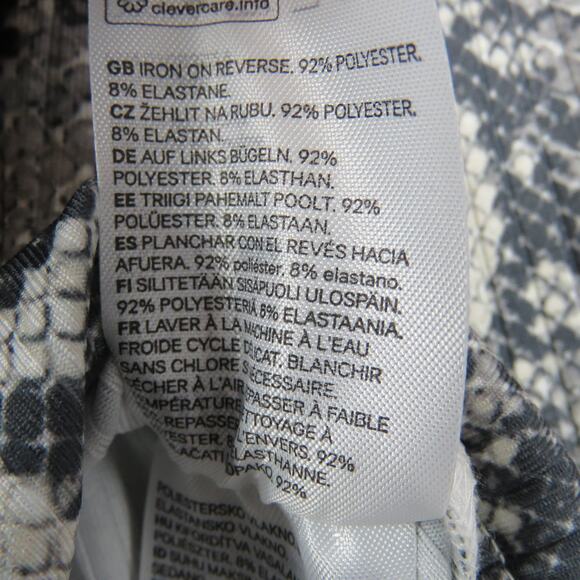 H&M Gray Snakeskin Python Sexy V-Neck Long Sleeve Body Suit Small - Picture 5 of 7